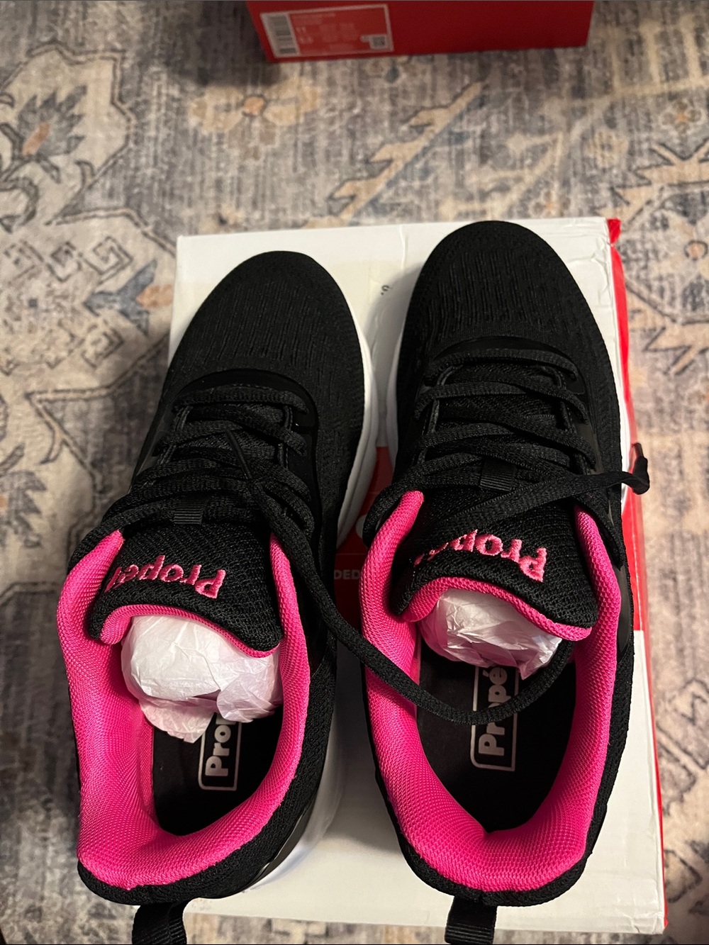 Women’s Black and Hot Pink Athletic Sneakers proper extended sizes and widths